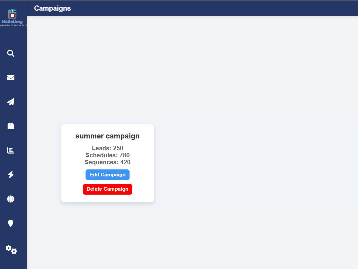 Campaign builder interface